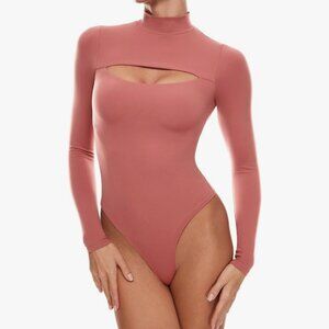 Tight Dusty pink bodysuit, long sleeve size XXL